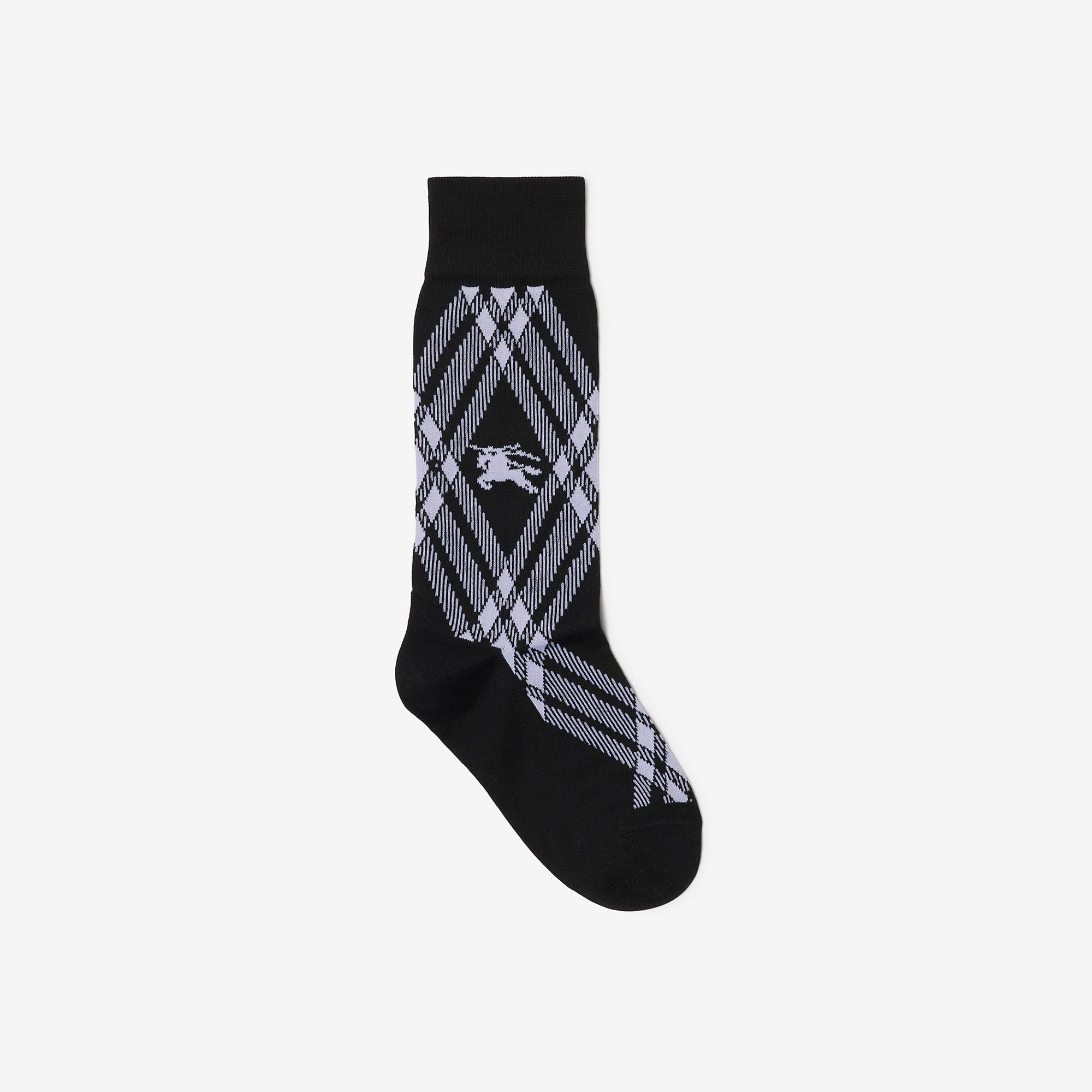 Burberry o1w1db10525 Size: L / Check Cotton Blend Socks Black/White Size ONE SIZE - 1 Preview