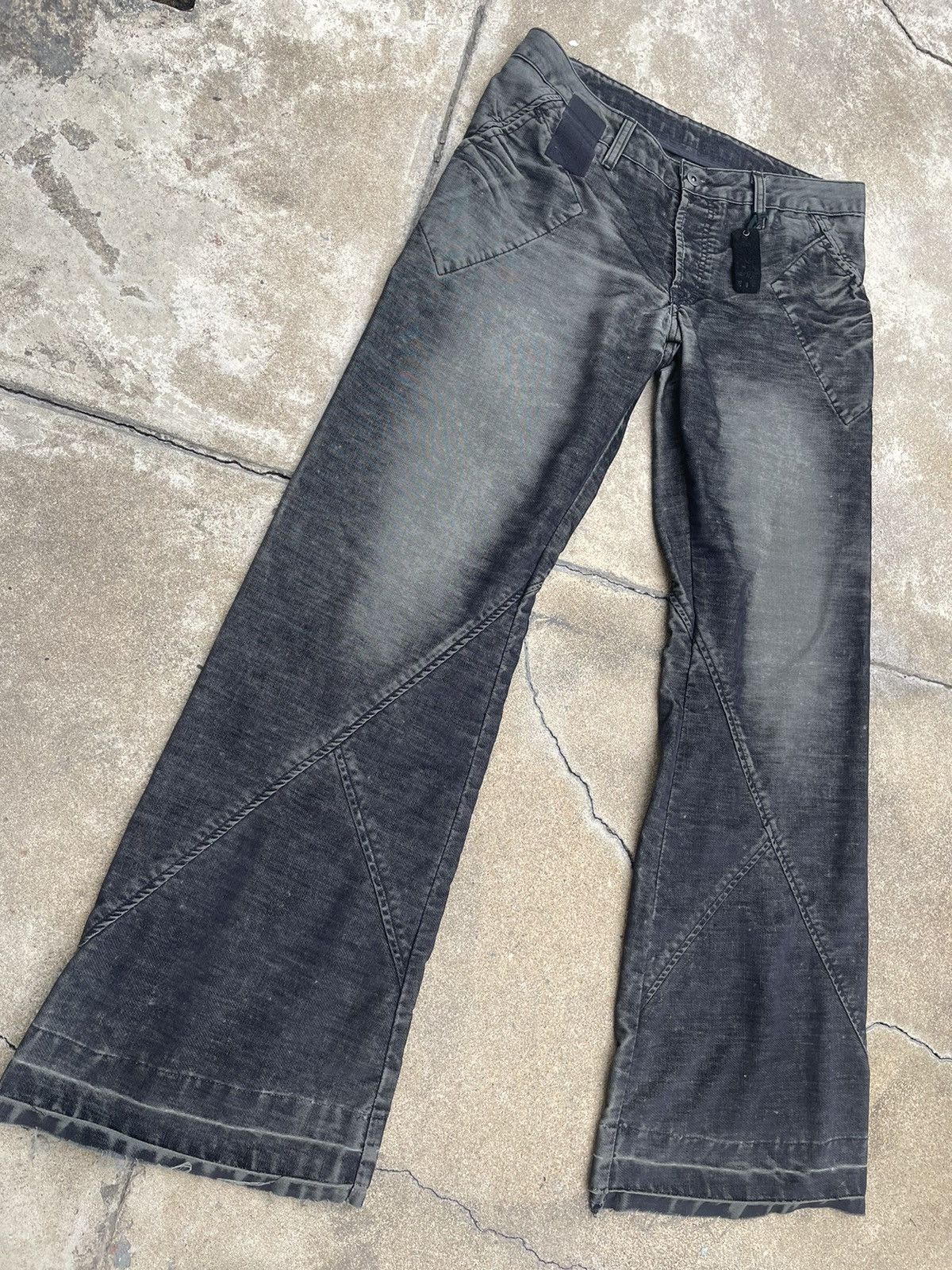Rick Owens "SLAB" Diamond Cut Flared Denim Size US 33 - 5 Thumbnail