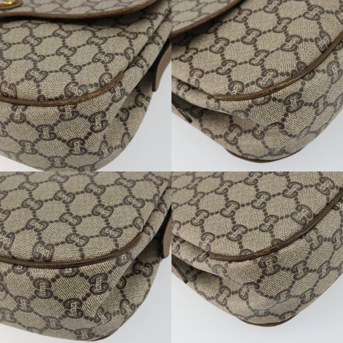 Gucci GUCCI GG Plus Canvas Shoulder Bag Pvc Leather Beige Size ONE SIZE - 10 Thumbnail