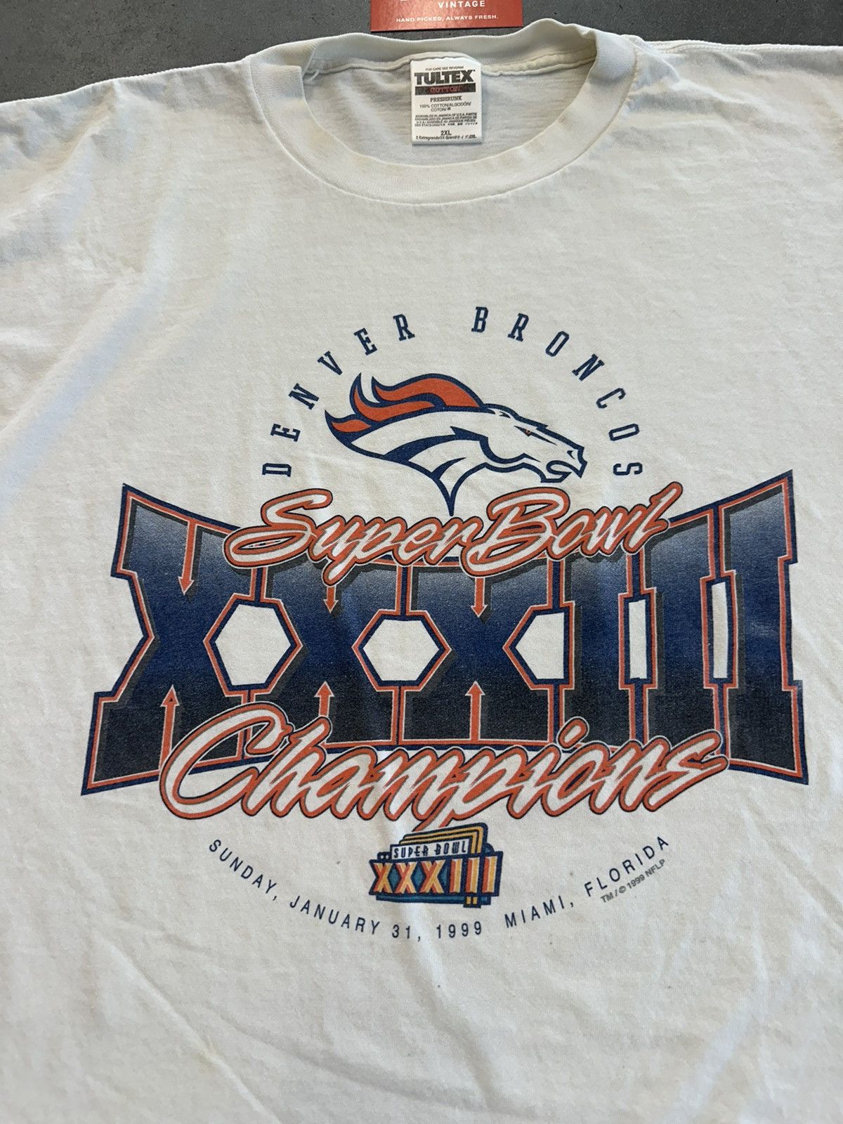 NFL 1999 Denver Broncos Super Bowl XXXIII Champions Tee Size US XXL / EU 58 / 5 - 3 Thumbnail