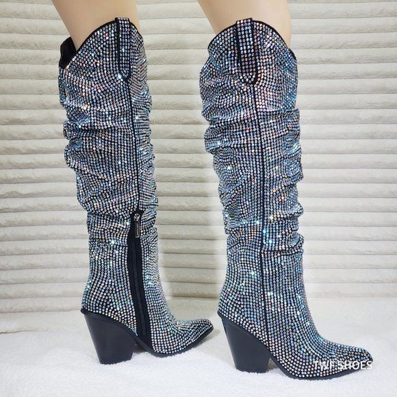 Other Cape Robbin Diamond Rider Rhinestone Glamour Western Slouch Size US 7 / IT 37 - 1 Thumbnail