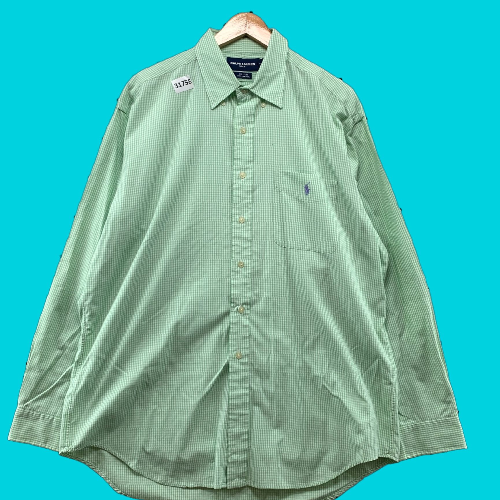 Ralph Lauren Ralph Lauren Golf Button Down Pocket Shirt Mens L Tilden Mint Green 26x33.5 Size US L / EU 52-54 / 3 - 1 Thumbnail