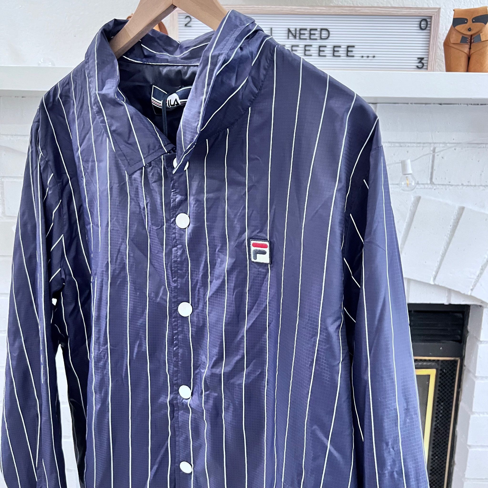 Fila Fila Stripe Logo Coach Jacket Size US L / EU 52-54 / 3 - 4 Thumbnail