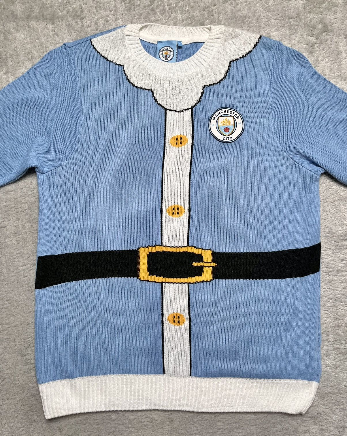 Vintage Vintage Blue Sweater Knit Manchester City Christmas Size US L / EU 52-54 / 3 - 2 Thumbnail