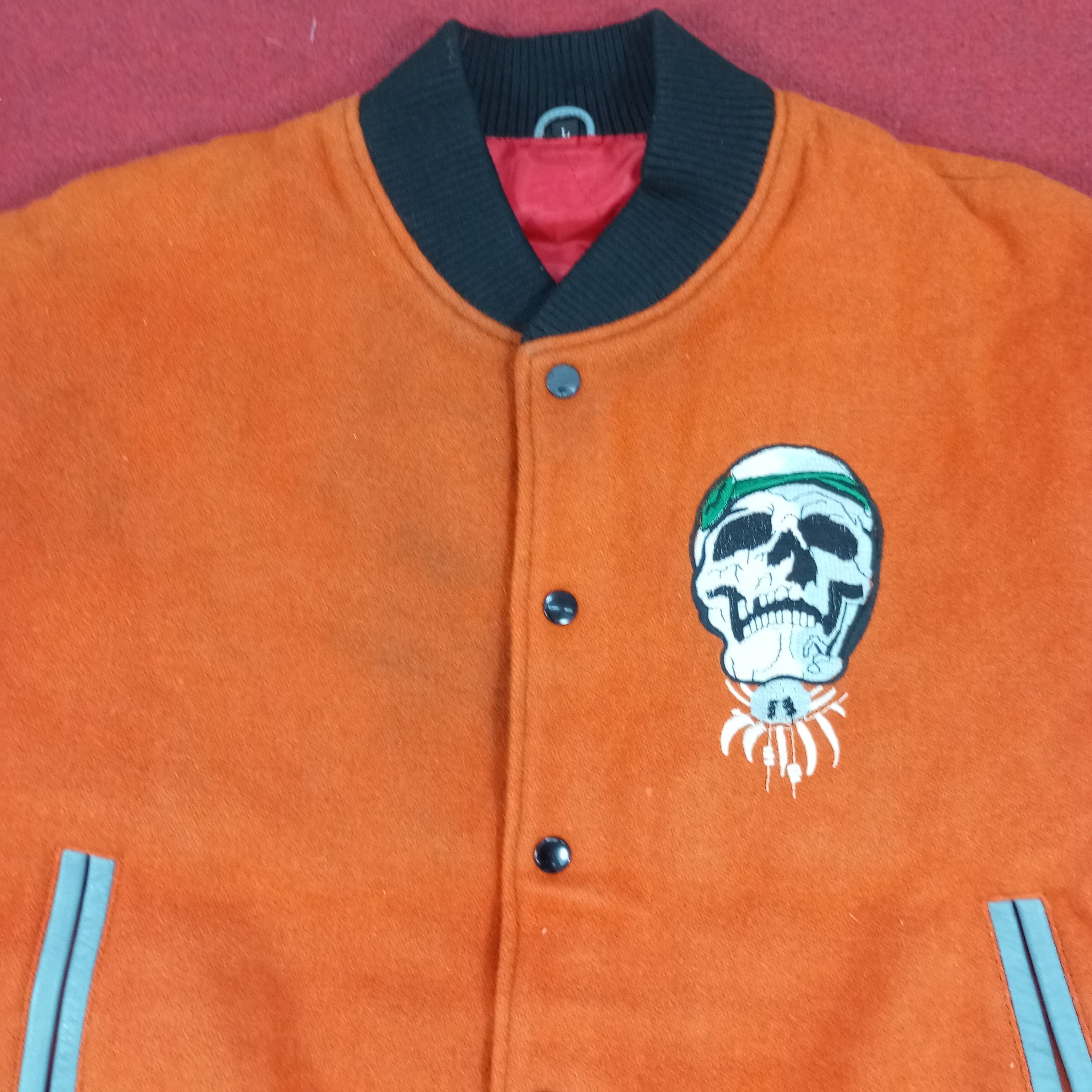 Vintage Varsity Jacket Skulls Design Rock Punk Style Size US L / EU 52-54 / 3 - 4 Thumbnail