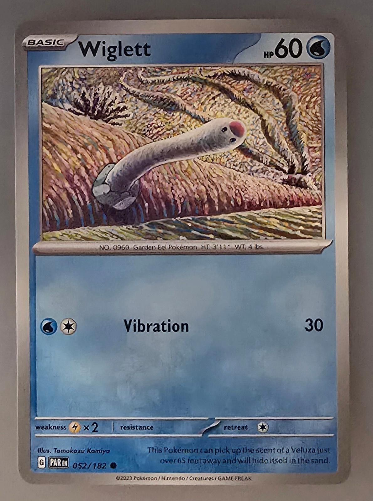 Pokemon Wiglett Pokémon Paradox Rift (052/182)Reverse Hologram Size ONE SIZE - 1 Thumbnail