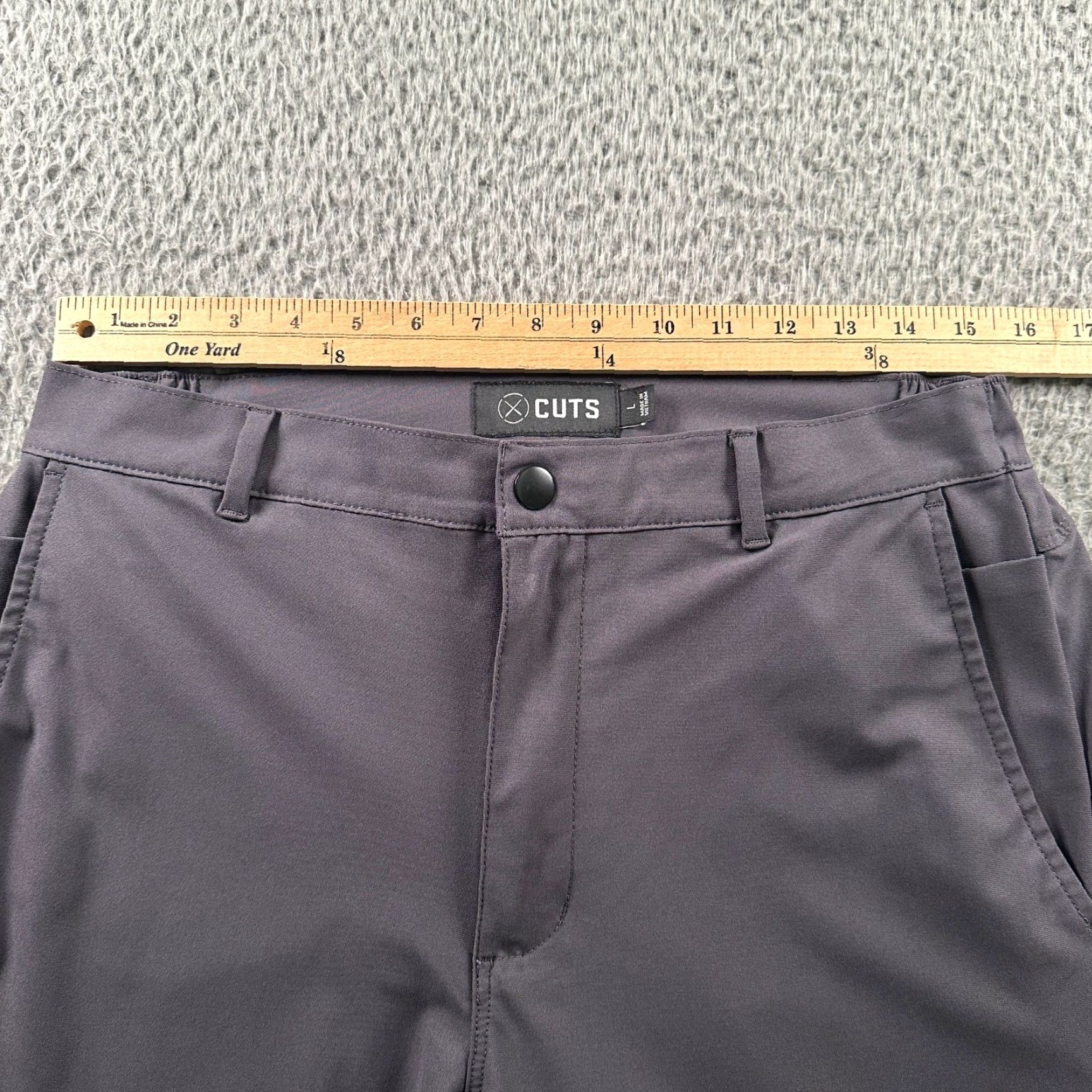 Cuts CUTS Pants Mens L Dark Gray Tapered Jogger Travel Performance Polyester Stretch Jeans Jogger Pants Size US 33 - 5 Thumbnail