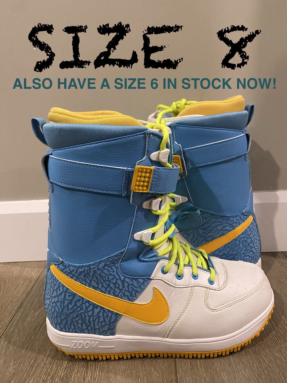 Nike Nike Zoom Force 1 Snowboard Boots White / Yellow / Blue Size US 8 / EU 41 - 11 Thumbnail