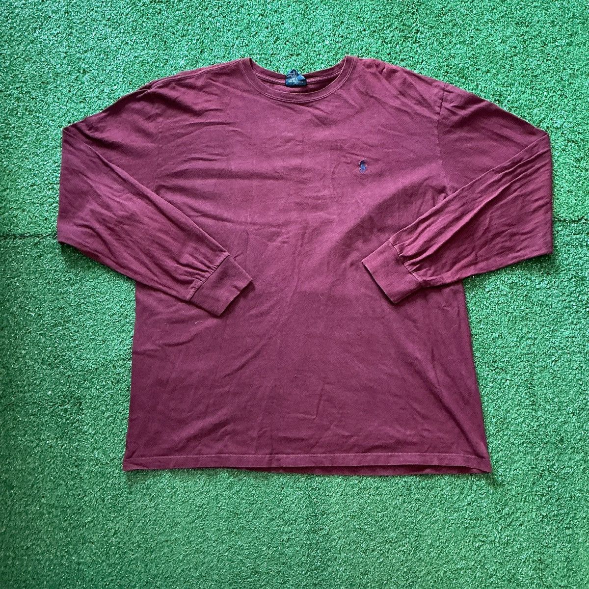 Polo Ralph Lauren Vintage 90s Burgundy Polo Ralph Lauren Long Sleeve Shirt L Size US L / EU 52-54 / 3 - 1 Thumbnail