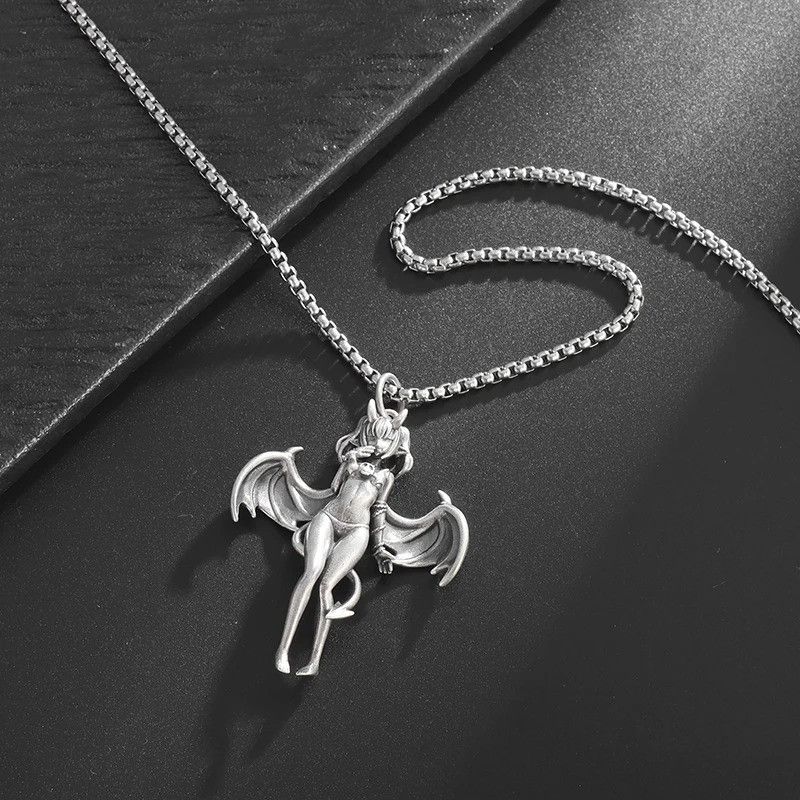 Jewelry Gothic Devil Bat Girl Necklace Size ONE SIZE - 3 Thumbnail
