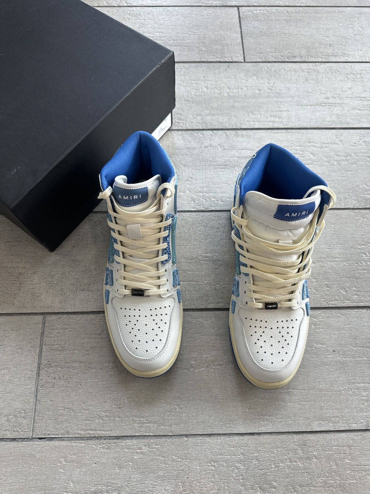 Amiri Skel-Top Hi Sneaker – Blue/White
