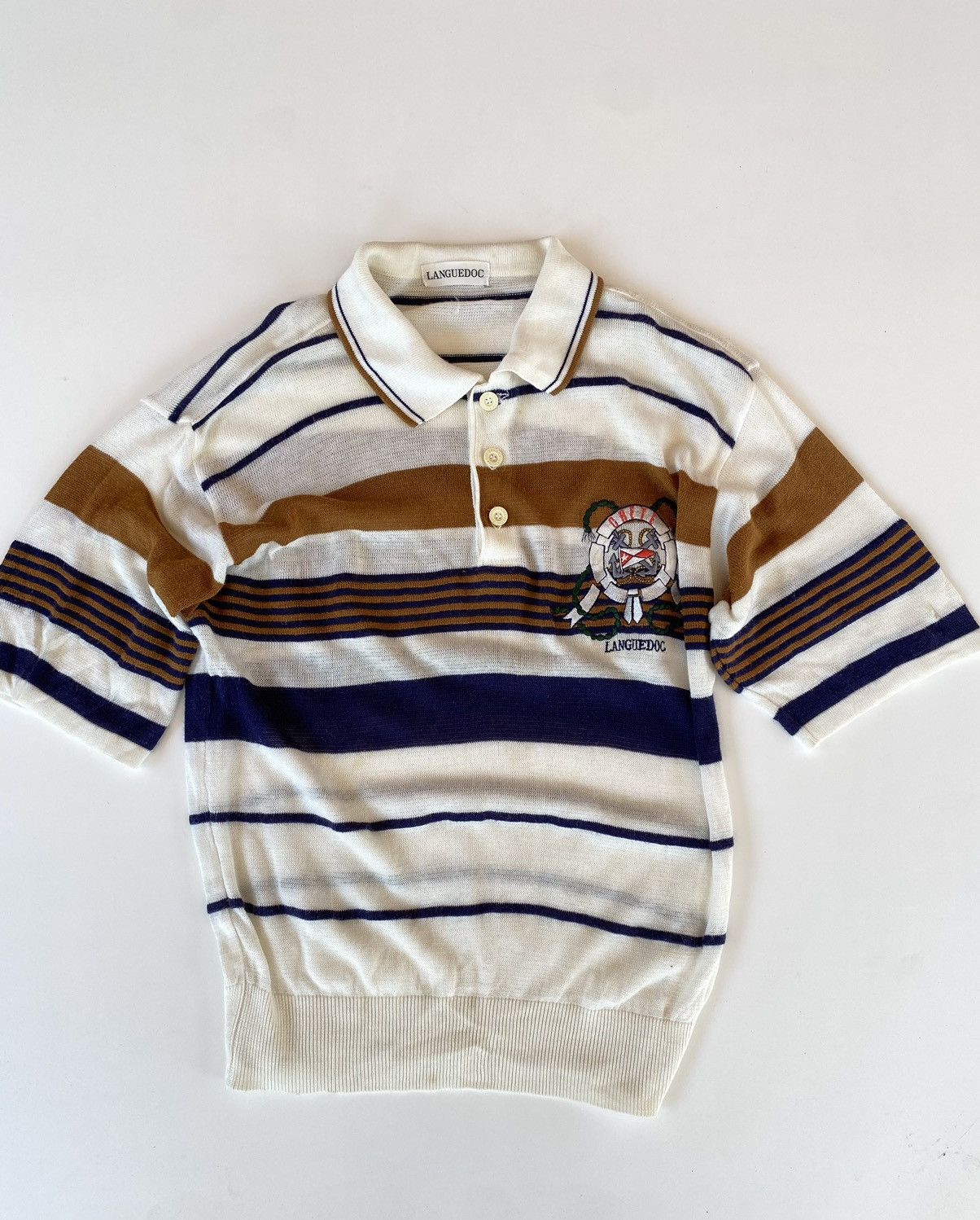 Japanese Brand Vintage Languedoc Knitwear Polo Shirt Size US M / EU 48-50 / 2 - 1 Thumbnail