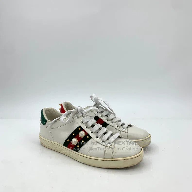 Gucci Gucci Ace Series White Striped Webbing Rivet Lace-up Casua Size US 6 / IT 36 - 2 Thumbnail