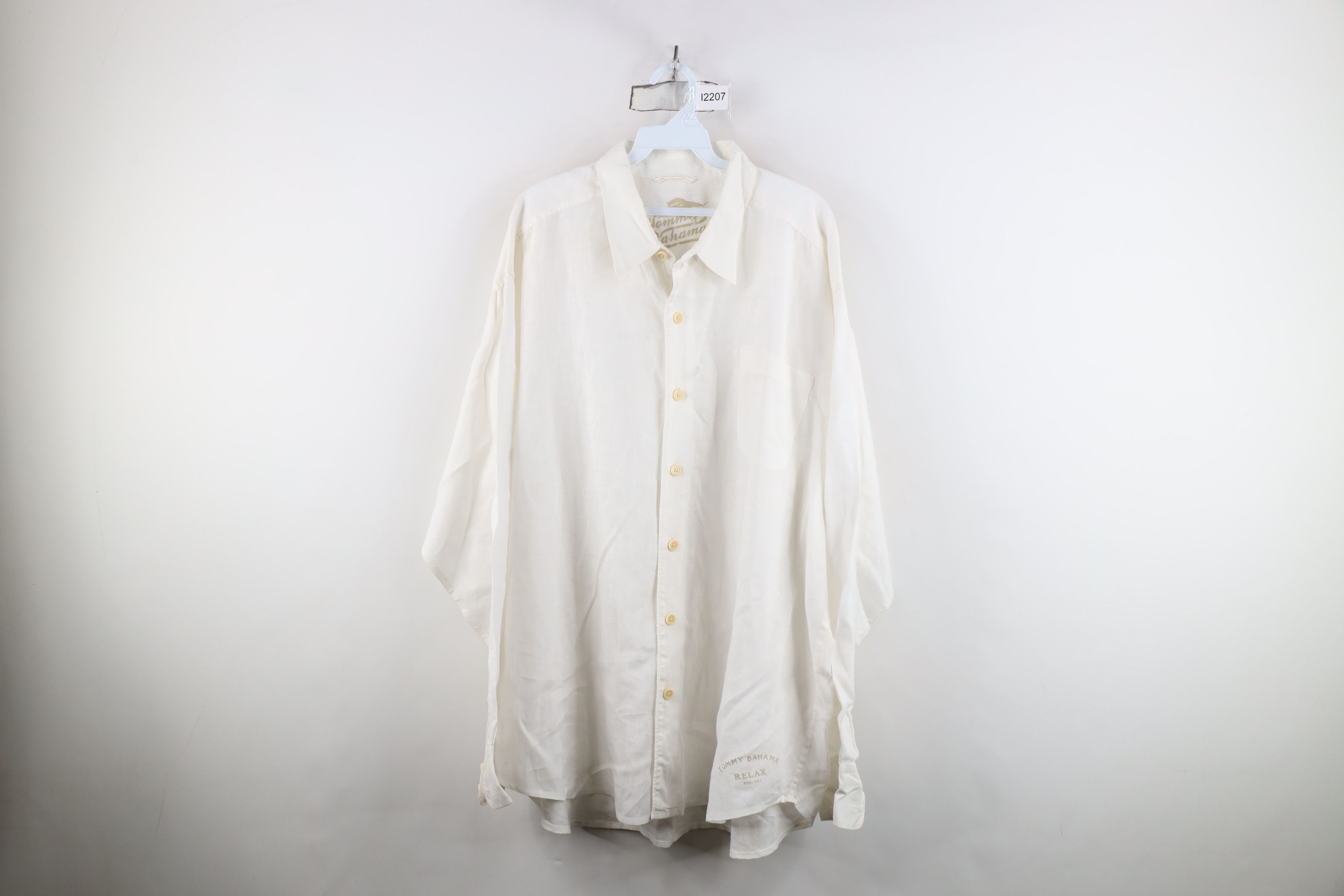 Tommy Bahama Vintage Tommy Bahama Relax Linen Collared Button Shirt White Size US XXL / EU 58 / 5 - 1 Thumbnail