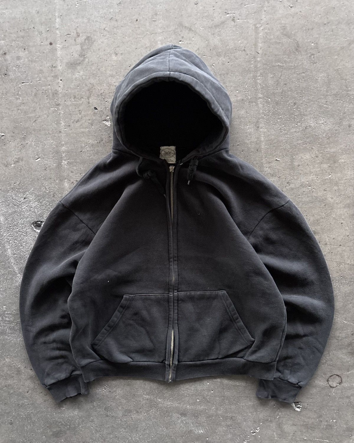 Vintage 2000s Faded Black Zip Up Hoodie Size US L / EU 52-54 / 3 - 1 Thumbnail