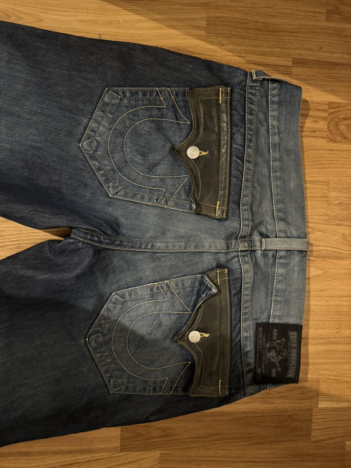 True Religion True religion leather flap distressed jeans Size US 34 / EU 50 - 4 Thumbnail