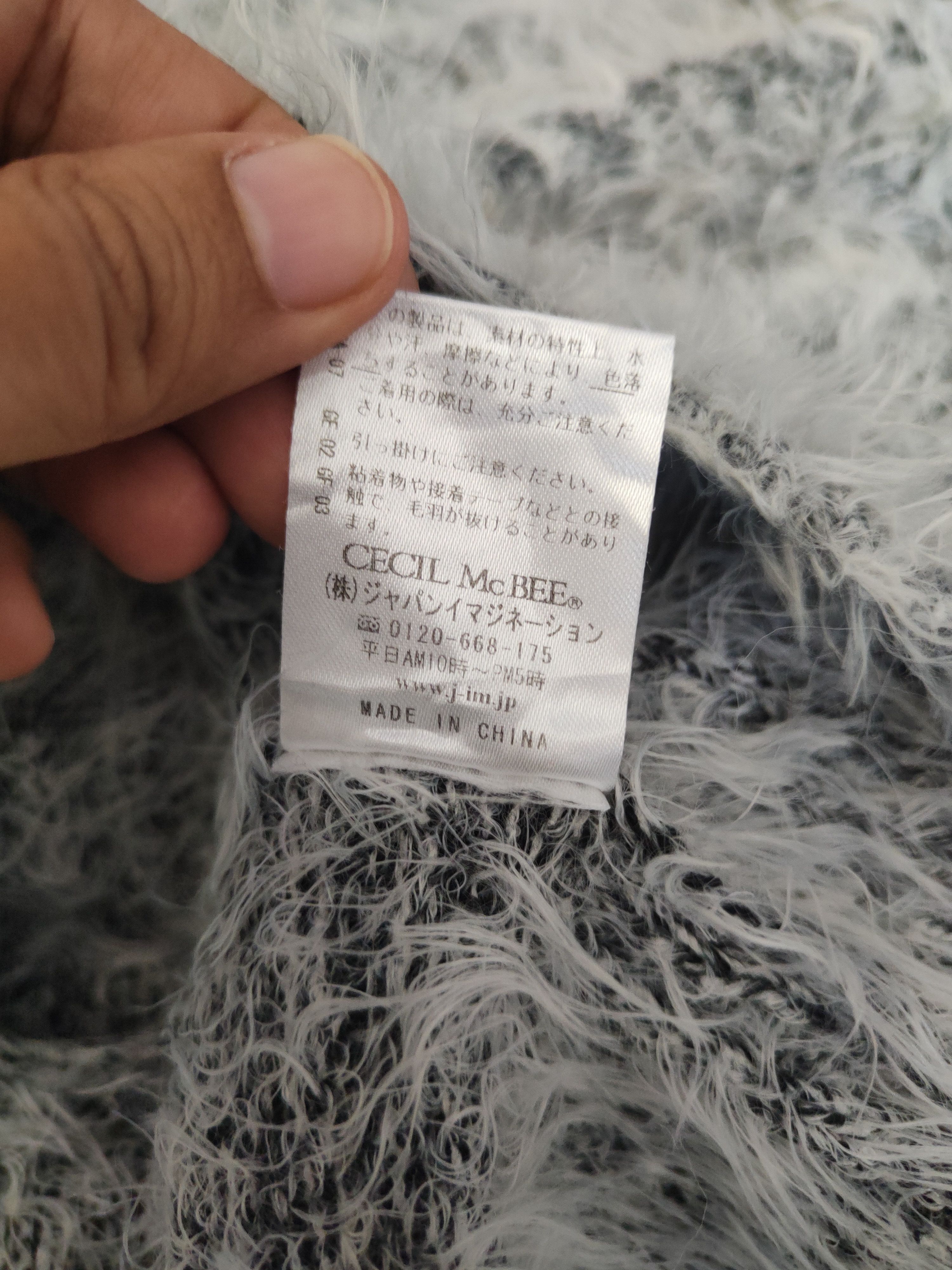 Japanese Brand DL Cecil McBee Black White Fur Mohair Knitwear #46-970 Size M / US 6-8 / IT 42-44 - 11 Thumbnail