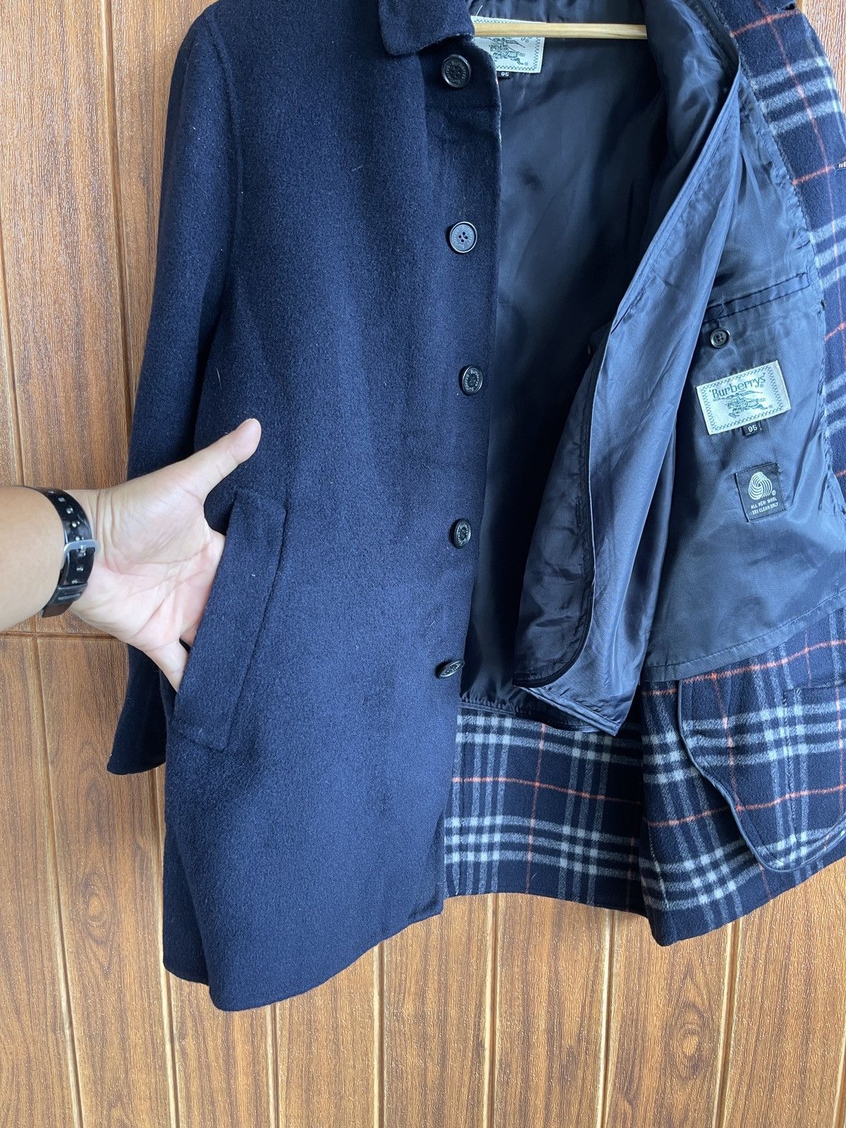 Last Drop🔥Rare🔥Vtg BURBERRYS Nova Check Wool Coat