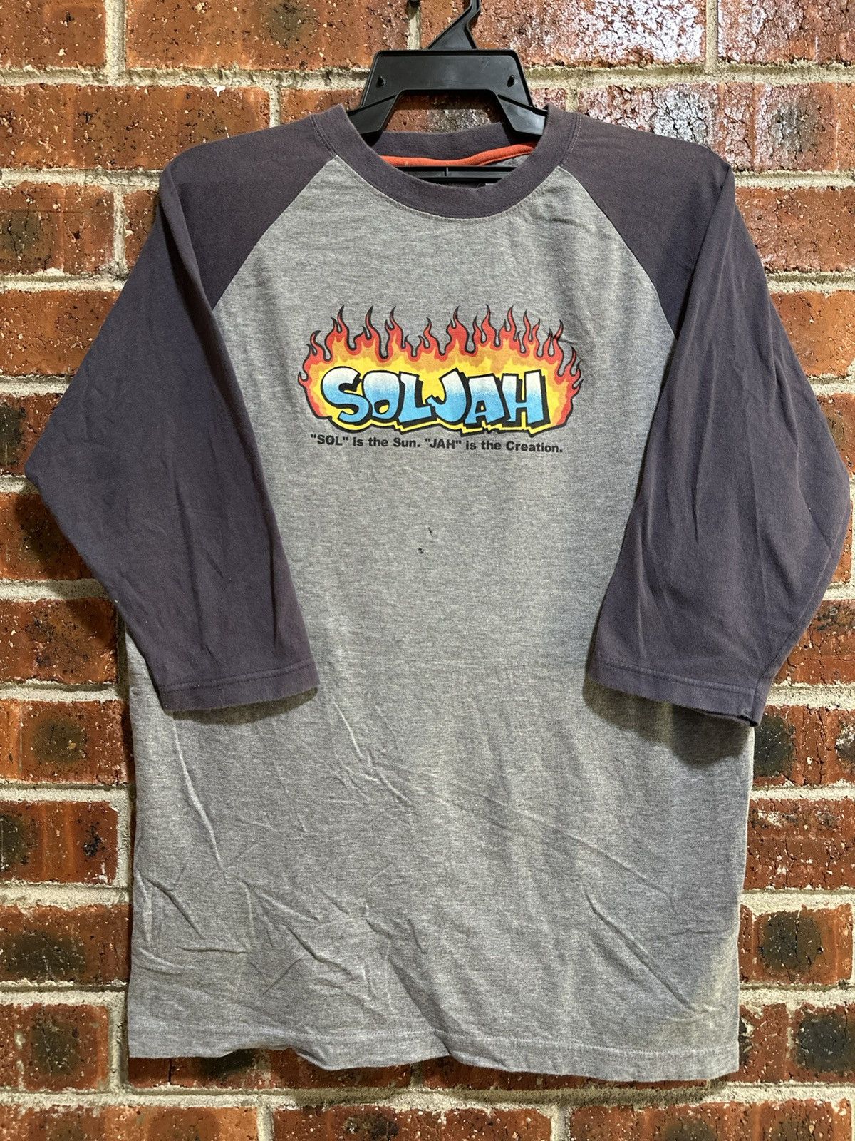 Other Vintage SolJah Flame Logo 3Quater Faded Tee Size US M / EU 48-50 / 2 - 1 Thumbnail