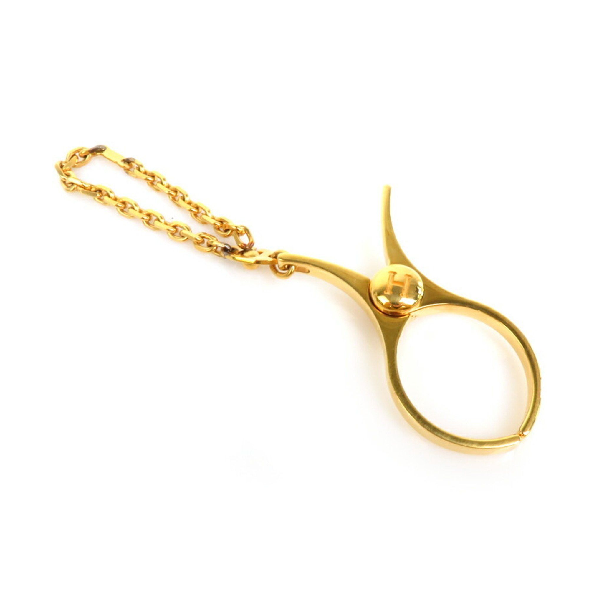 image of Hermes Charm Glove Holder Fillow Metal Gold Unisex, Women's
