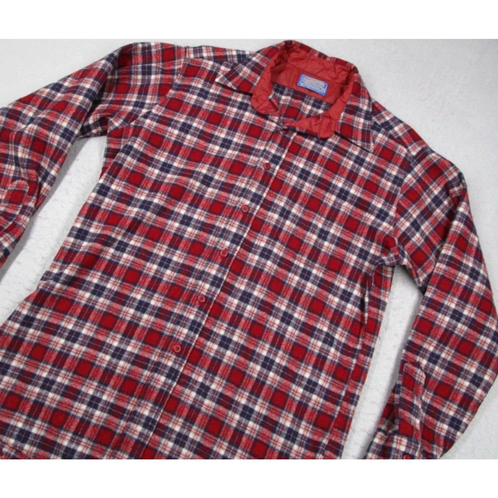 Pendleton VINTAGE Pendleton Shirt Mens Large Long Red Check Wool Button Up Casual Workwear Size US L / EU 52-54 / 3 - 2 Thumbnail