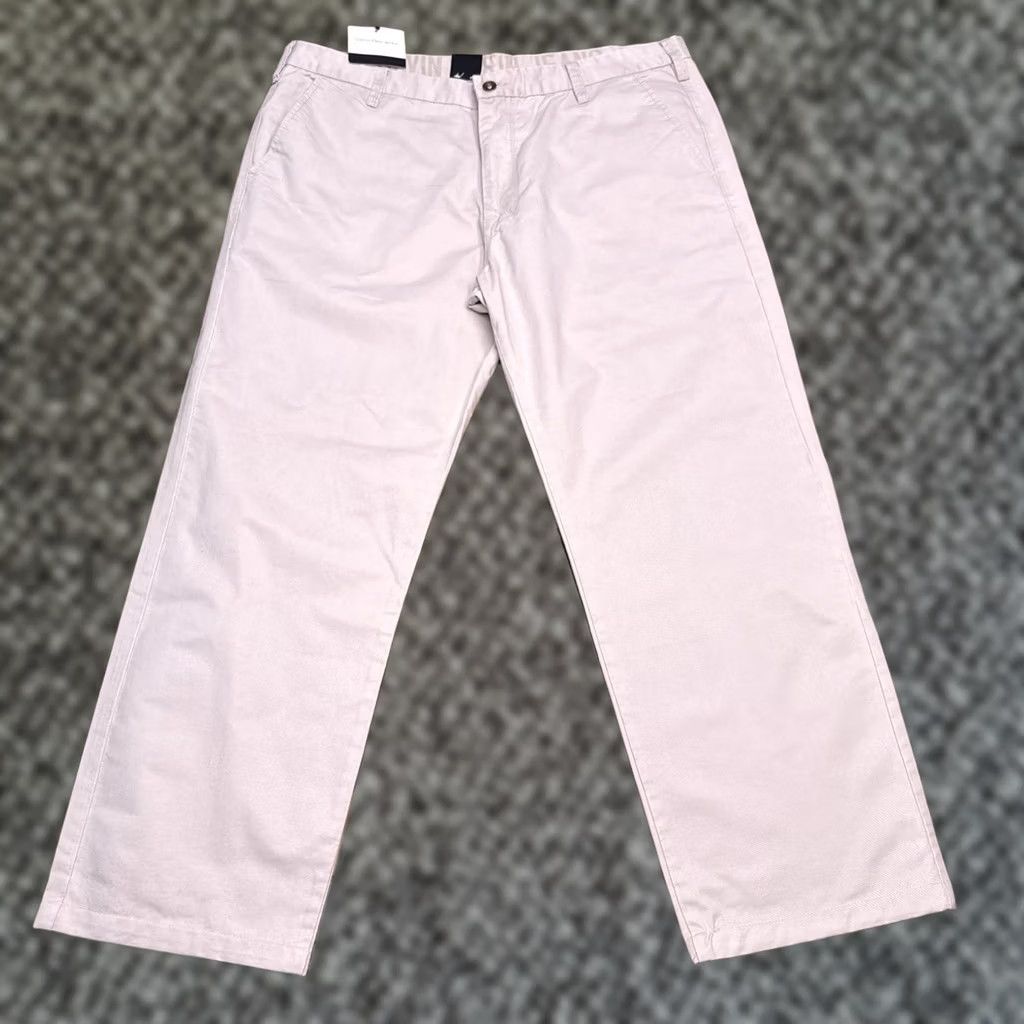 Calvin Klein Calvin Klein Pants Mens 40x30 New Beige Flat Front Twill Chino Straight Leg Regular Rise 40in Inseam 30in Logo Size US 40 / EU 56 - 1 Thumbnail