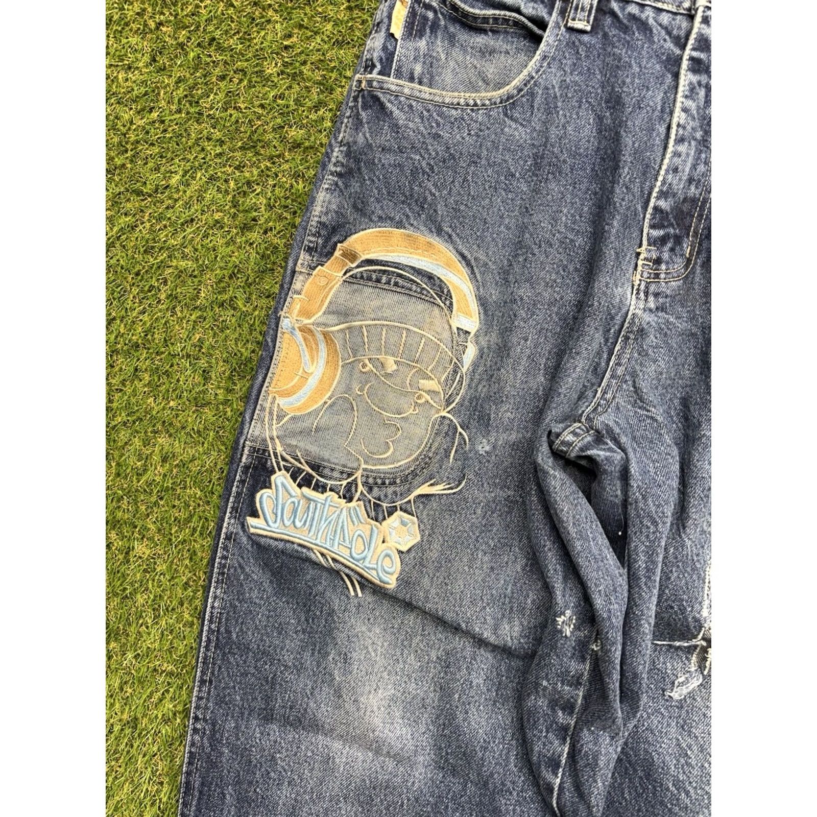 Southpole VINTAGE Southpole Jeans Mens 34 Denim 5-Pocket Embroidered Blue Hip Hop Baggy Straight 90s Mens Size US 34 / EU 50 - 6 Thumbnail