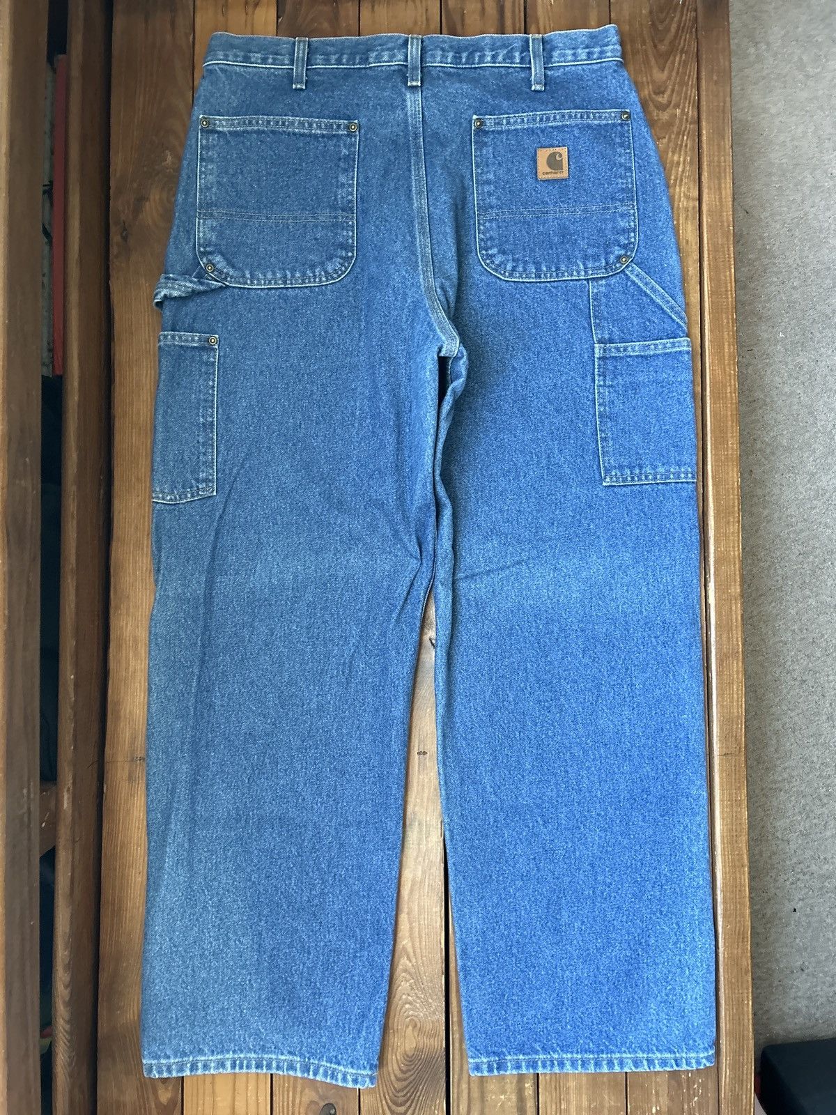Carhartt × Vintage Vintage Carhartt Blue Denim Double Knee Carpenter Jeans Size US 34 / EU 50 - 2 Thumbnail