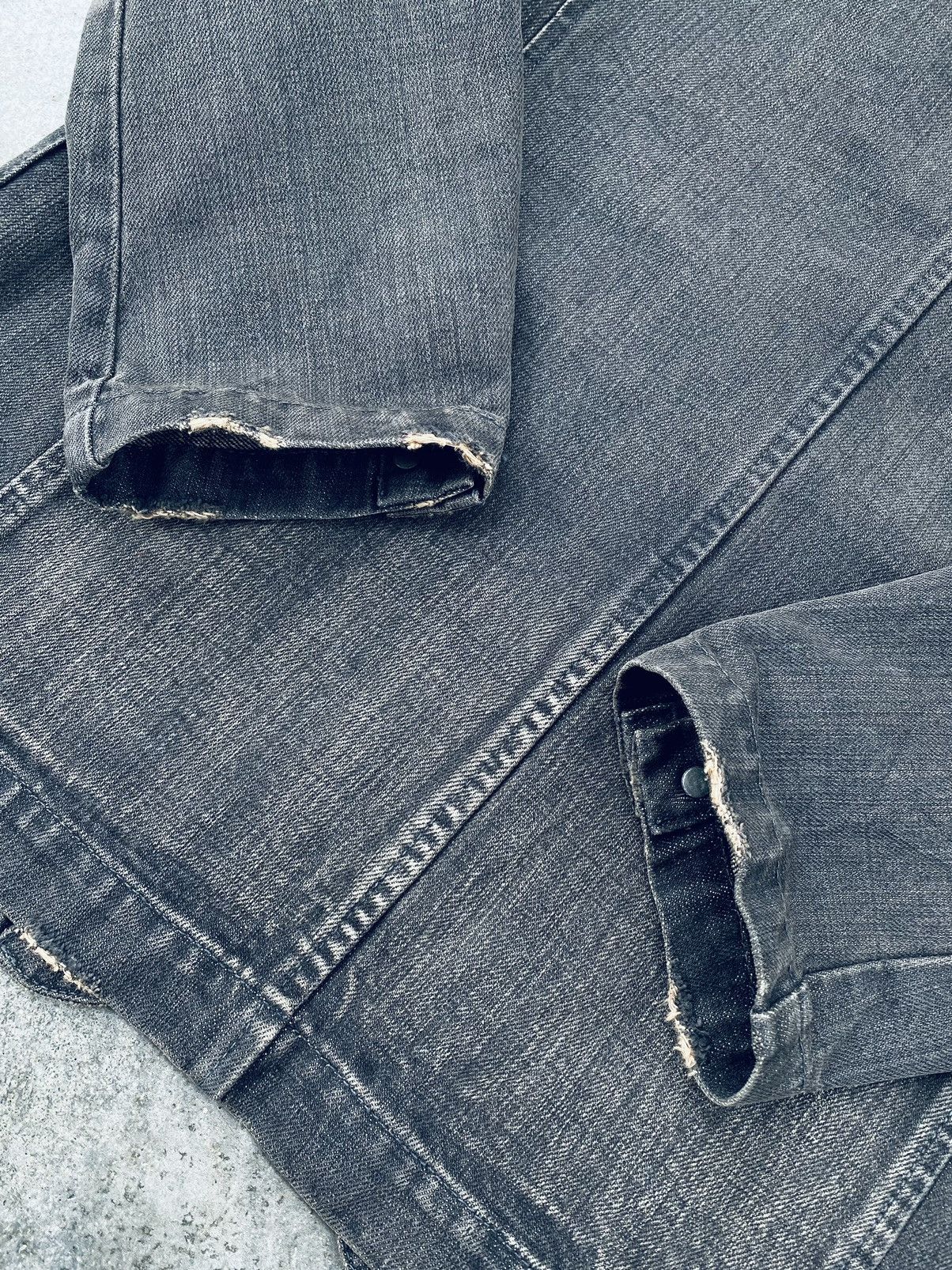 Tete Homme Vintage 90s Tete Homme Issey Miyake Denim Jacket Distressed Size L / US 10 / IT 46 - 9 Thumbnail
