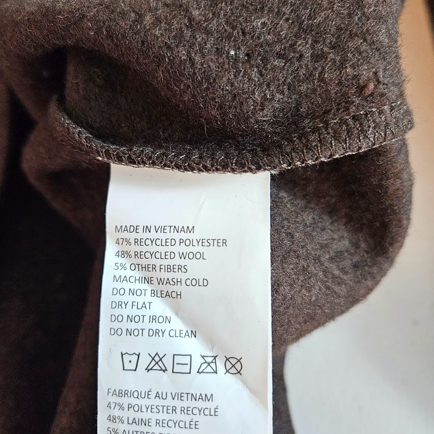prAna Mens Brookland 1/4 Zip Sweater Sz Large Brown Wool Blend