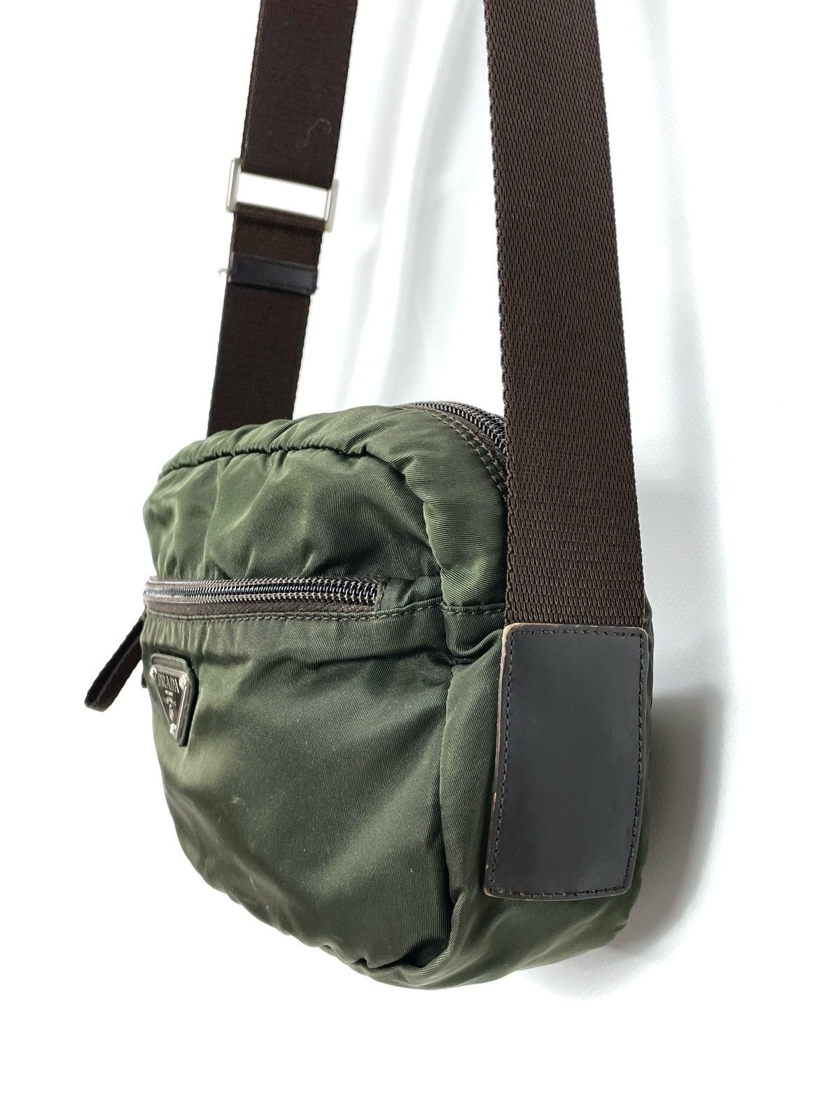 Prada Prada Milano Tessuto Nylon Crossbody Bag – Olive Green Size ONE SIZE - 7 Thumbnail
