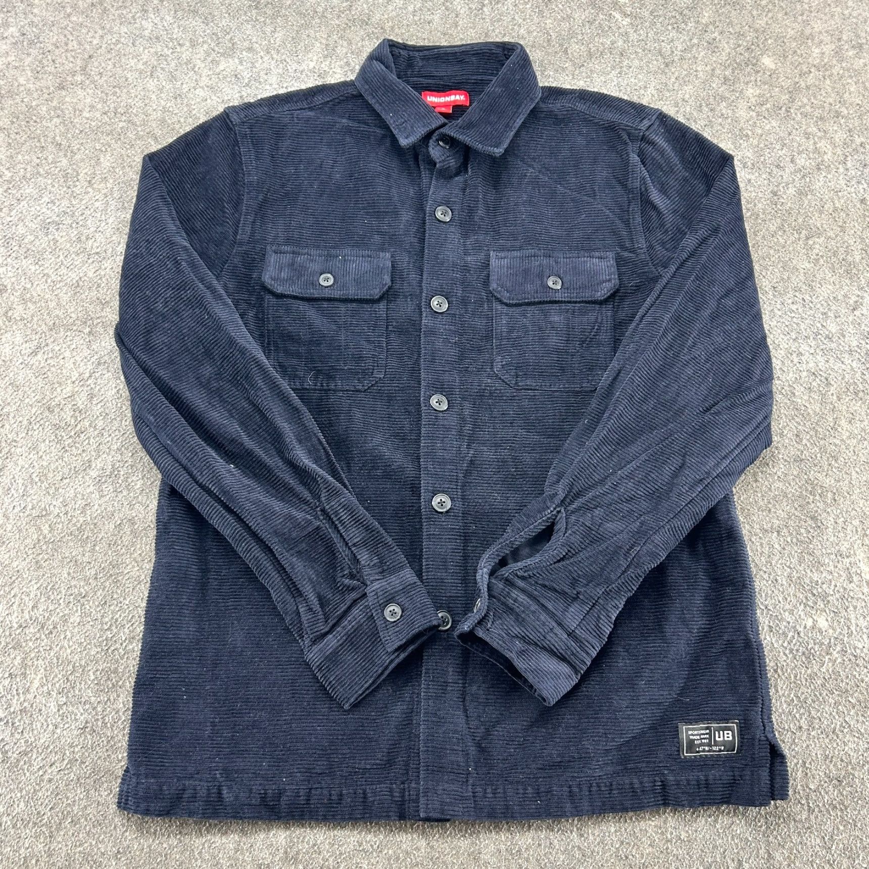 Vintage Unionbay Shirt Jacket Mens M Blue Corduroy Button Up Long Sleeve 90s Workwear Casual Bomber Jacket Size US M / EU 48-50 / 2 - 2 Thumbnail