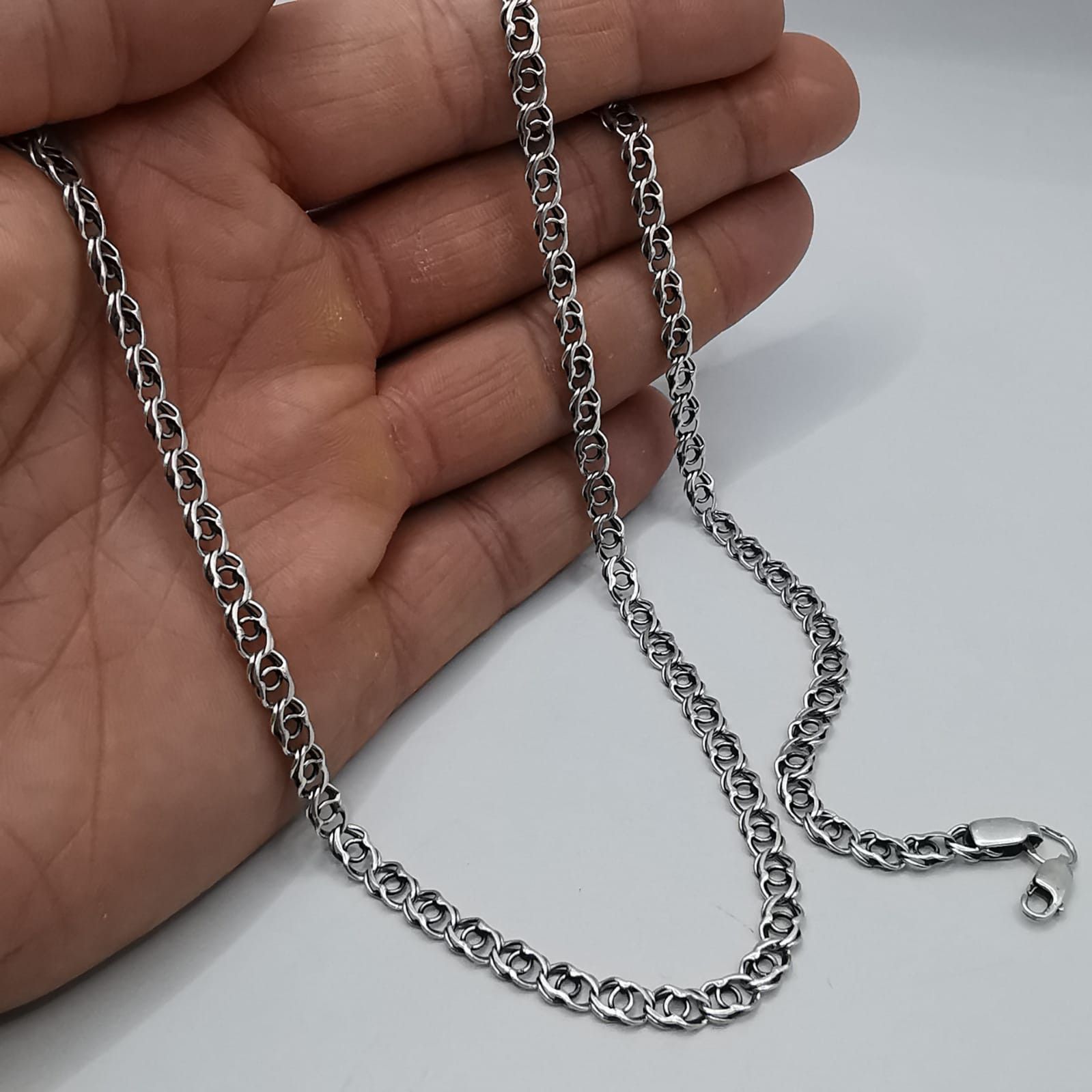 Sterling Silver Vintage Chain, 925 Sterling Silver, Signed 11.07g Size ONE SIZE - 7 Thumbnail