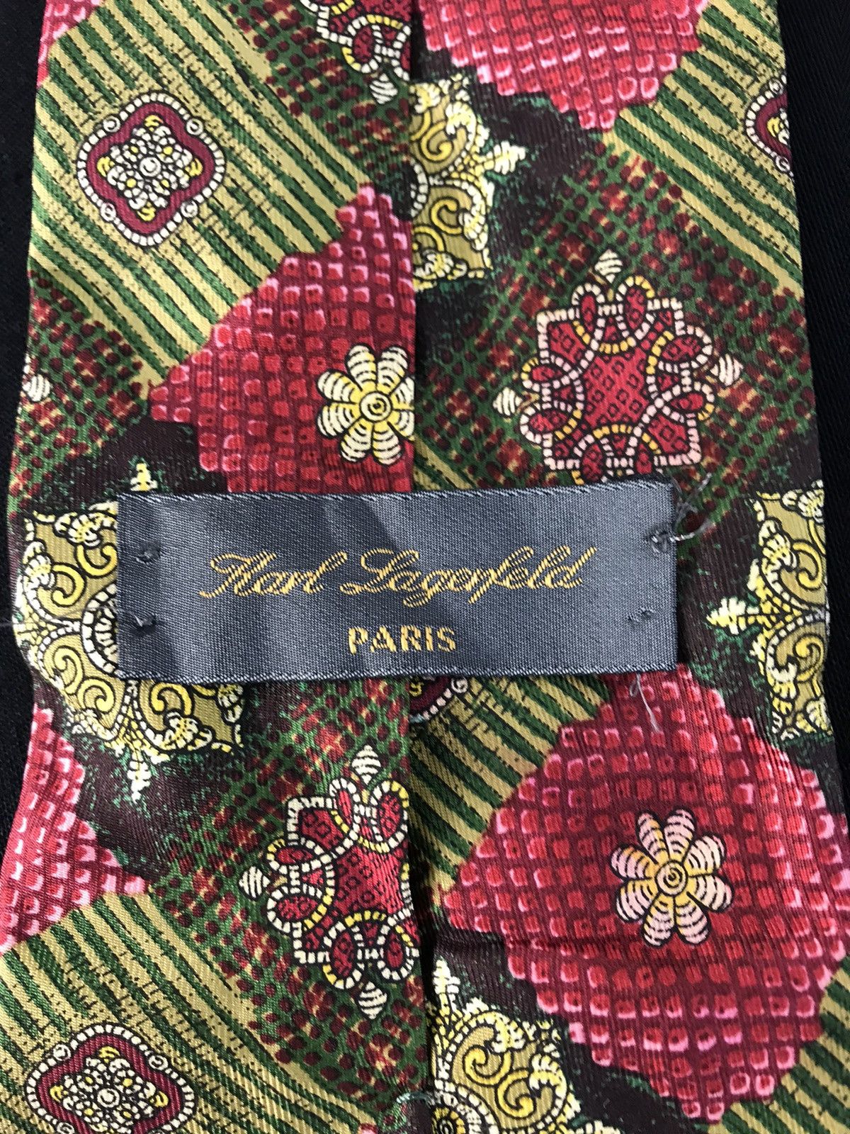 Designer × Karl Lagerfeld Karl Lagerfield Paris Baroque Luxury Neck Tie Striped Design Size ONE SIZE - 5 Thumbnail