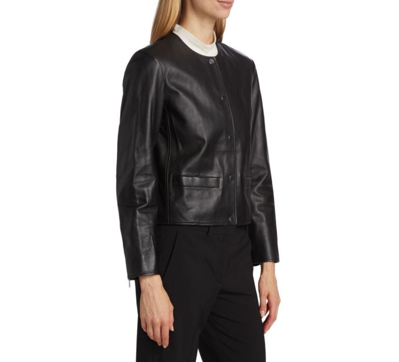 Theory Theory Leather Crop Jacket size 4 Size S / US 4 / IT 40 - 4 Thumbnail