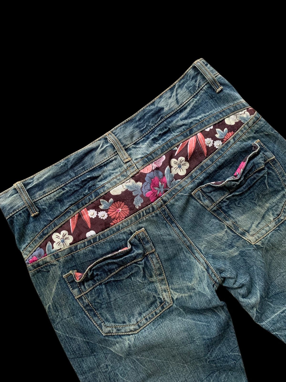 Japanese Brand × Kapital Vintage Denim Floral Japanese Style Distressed Jeans Size 32" / US 10 / IT 46 - 15 Thumbnail