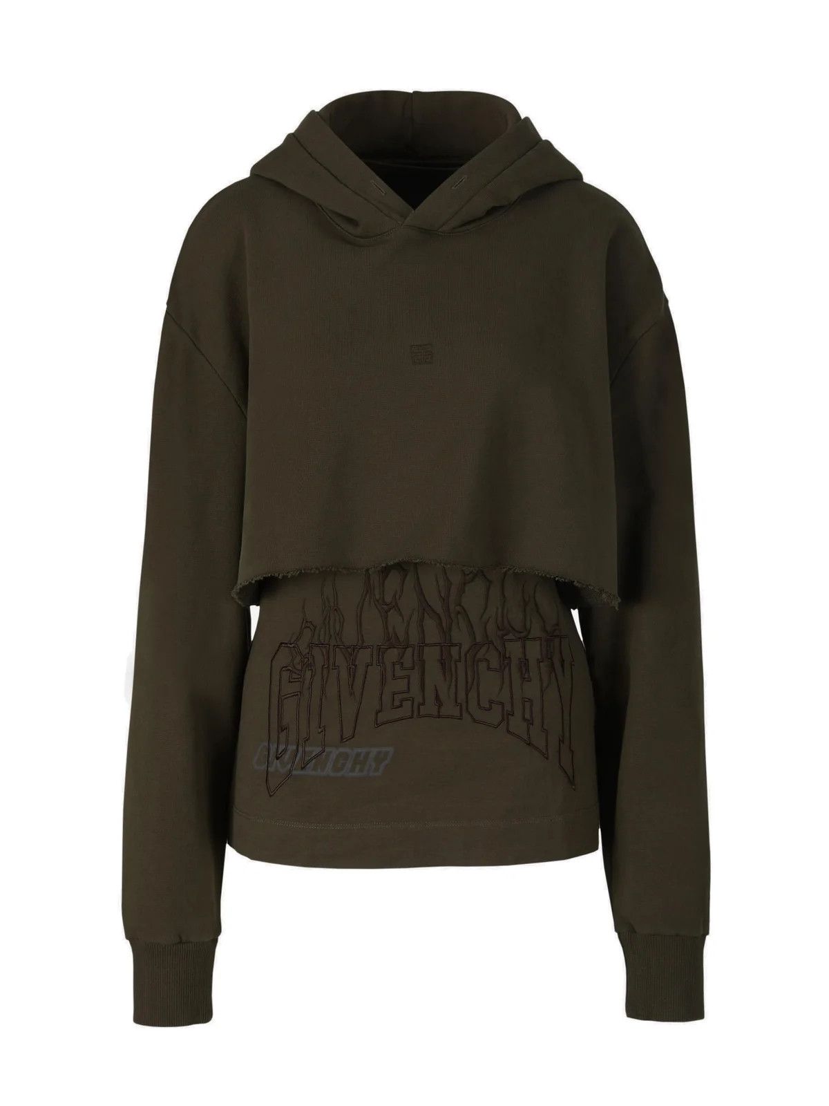 Givenchy o1loc1c0824 Layered Effect Hoodie in Green Size M / US 6-8 / IT 42-44 - 2 Thumbnail