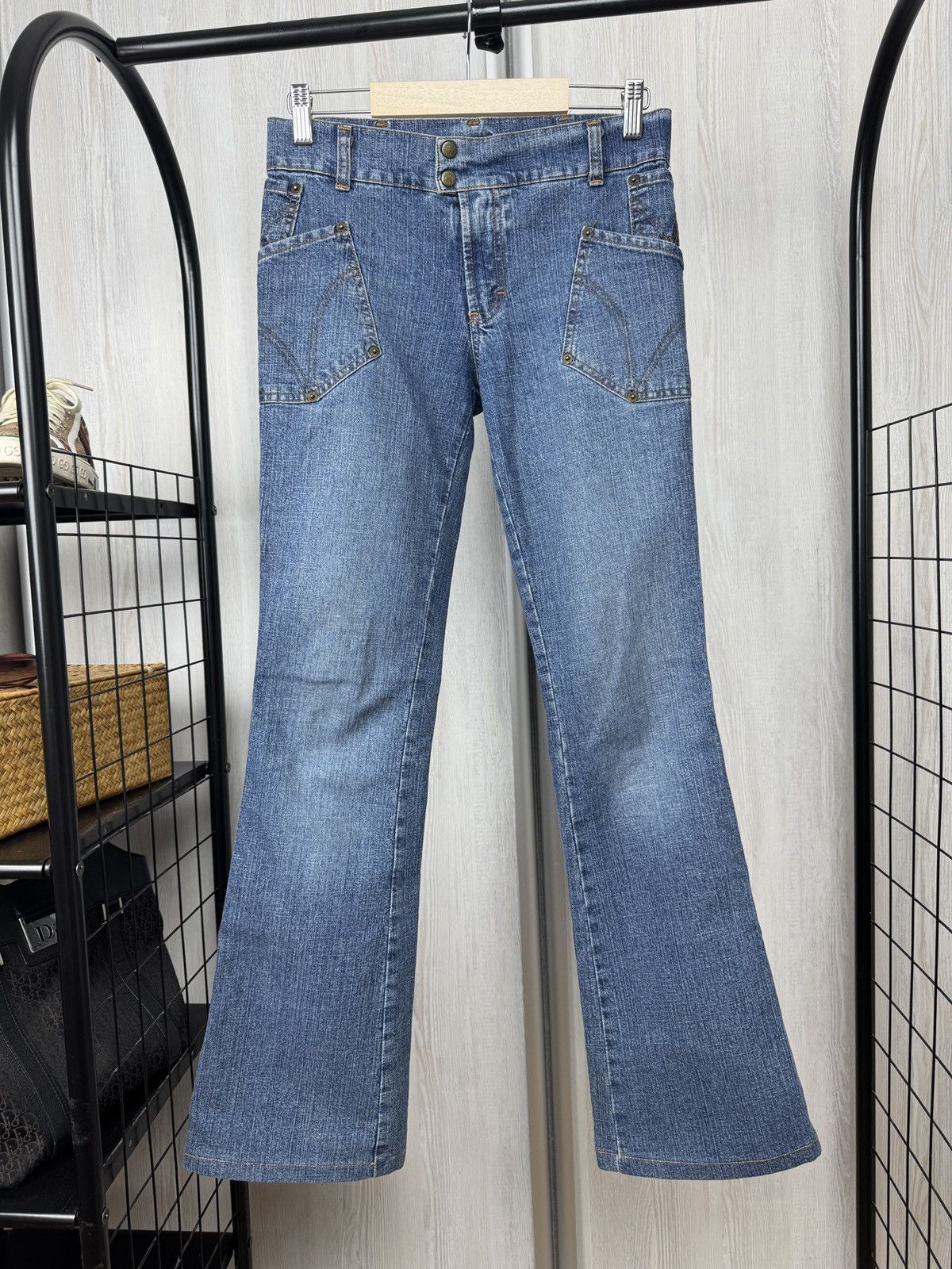 Dolce & Gabbana Dolce & Gabbana vintage wide flared bootcut avantgarde denim Size 27" / US 4 / IT 40 - 2 Thumbnail