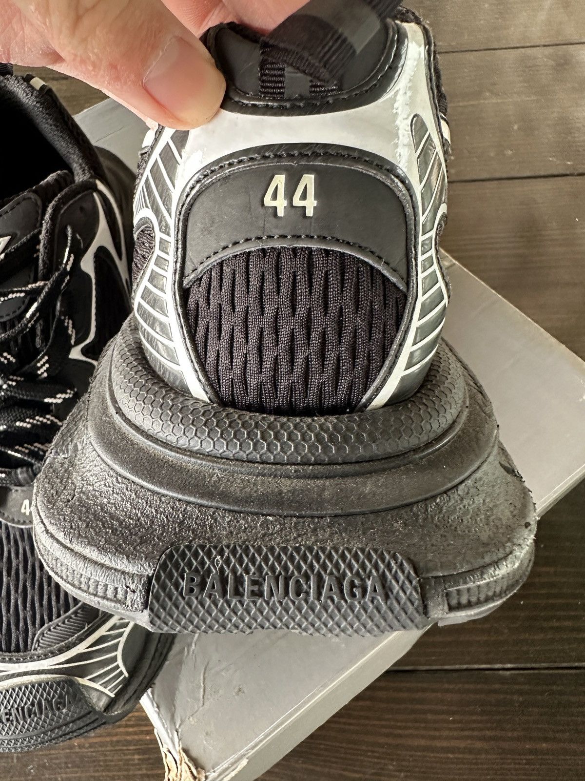 Balenciaga Balenciaga 3XL Sneakers Black Silver Size US 11 / EU 44 - 14 Thumbnail