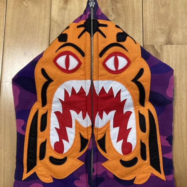 Bape BAPE Tiger Full Zip Hoodie Purple Camo a bathing ape Size US XL / EU 56 / 4 - 3 Thumbnail