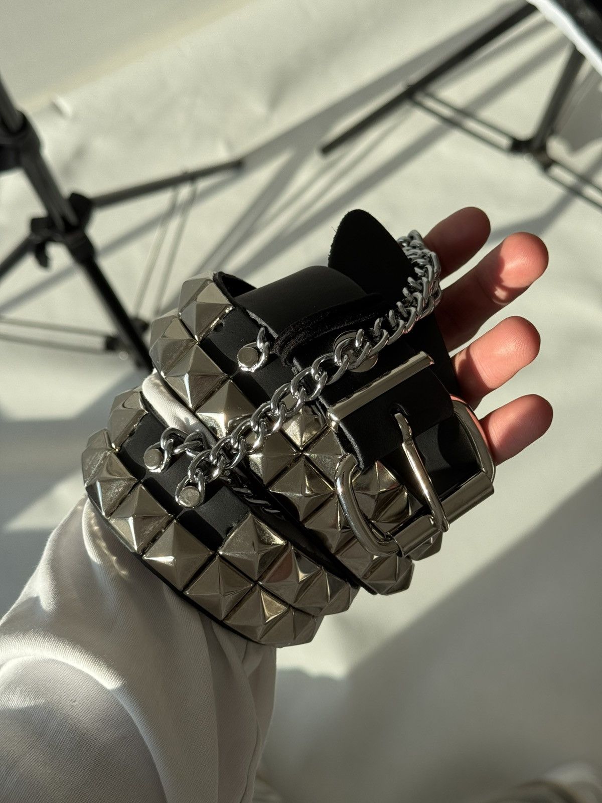 Hysteric Glamour × Japanese Brand Vintage Belts Y2K Rhinestones Punk leather belt Japanese Size ONE SIZE - 21 Thumbnail