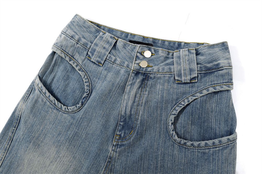 Japanese Brand × Jean Men's American retro loose straight washed denim shorts y2k Size US 32 / EU 48 - 4 Thumbnail