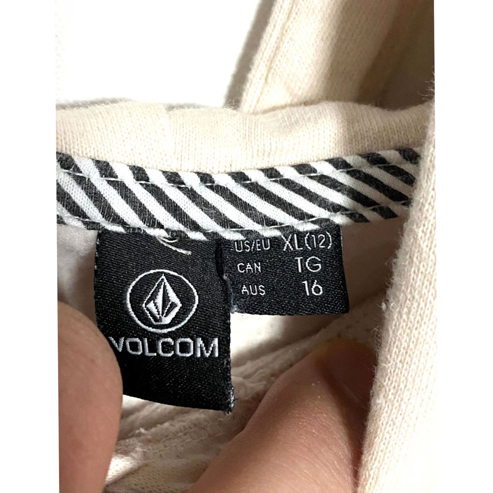 Volcom VINTAGE Volcom Beach Pullover Hoodie Sweatshirt Womens XL/12 Cream Surfer Comfy Y2K Size XL / US 12-14 / IT 48-50 - 5 Thumbnail