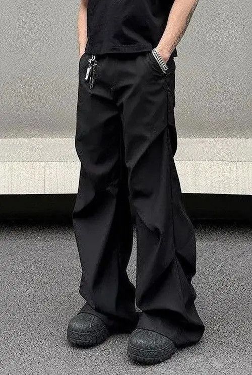 VIBE Cleanfit Wide Baggy Pleated Flared Pants Size US 30 / EU 46 - 4 Thumbnail