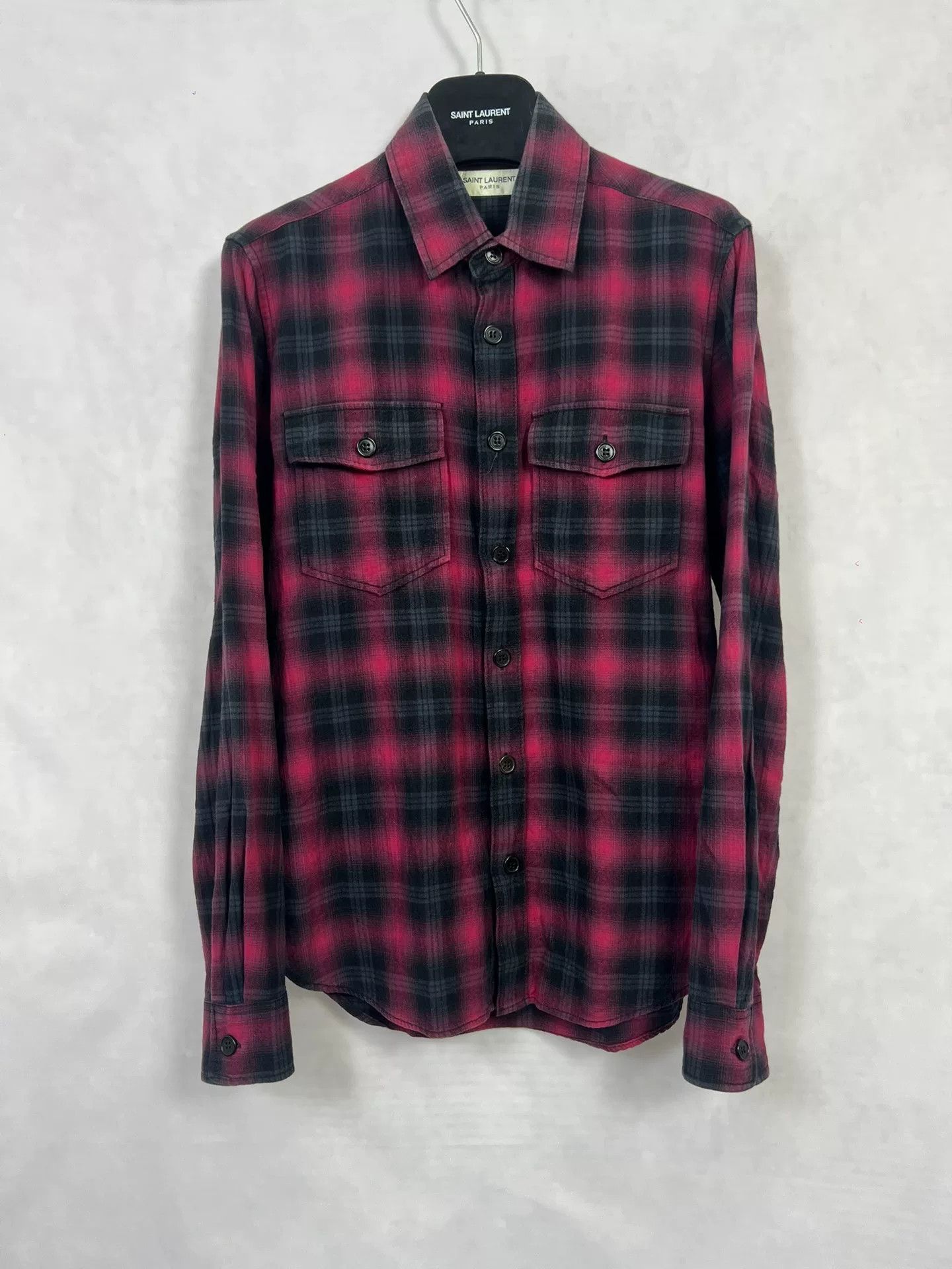 Saint Laurent Paris Saint Laurent Black Red Plaid Shirt Size US XS / EU 42 / 0 - 1 Thumbnail