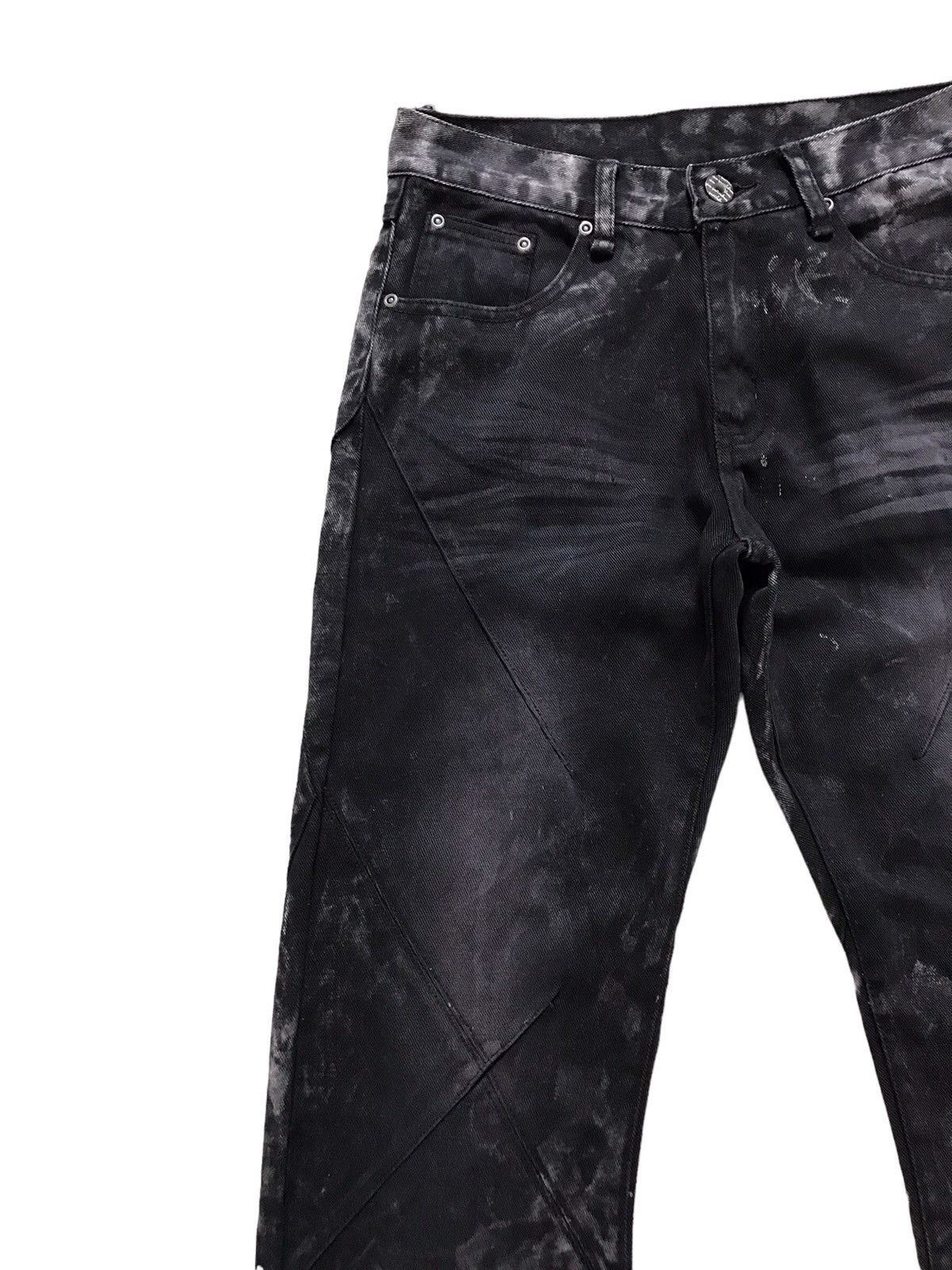 Japanese Brand Igrod Cdhrm Punk Cross Stitch Bleach Denim Flare Jeans Size US 30 / EU 46 - 3 Thumbnail