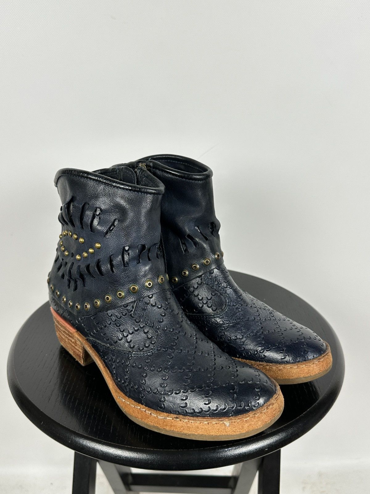 A.S.98 A.S.98. Airstep Leather Ankle Biker Studded Boots Size US 8 / IT 38 - 3 Thumbnail