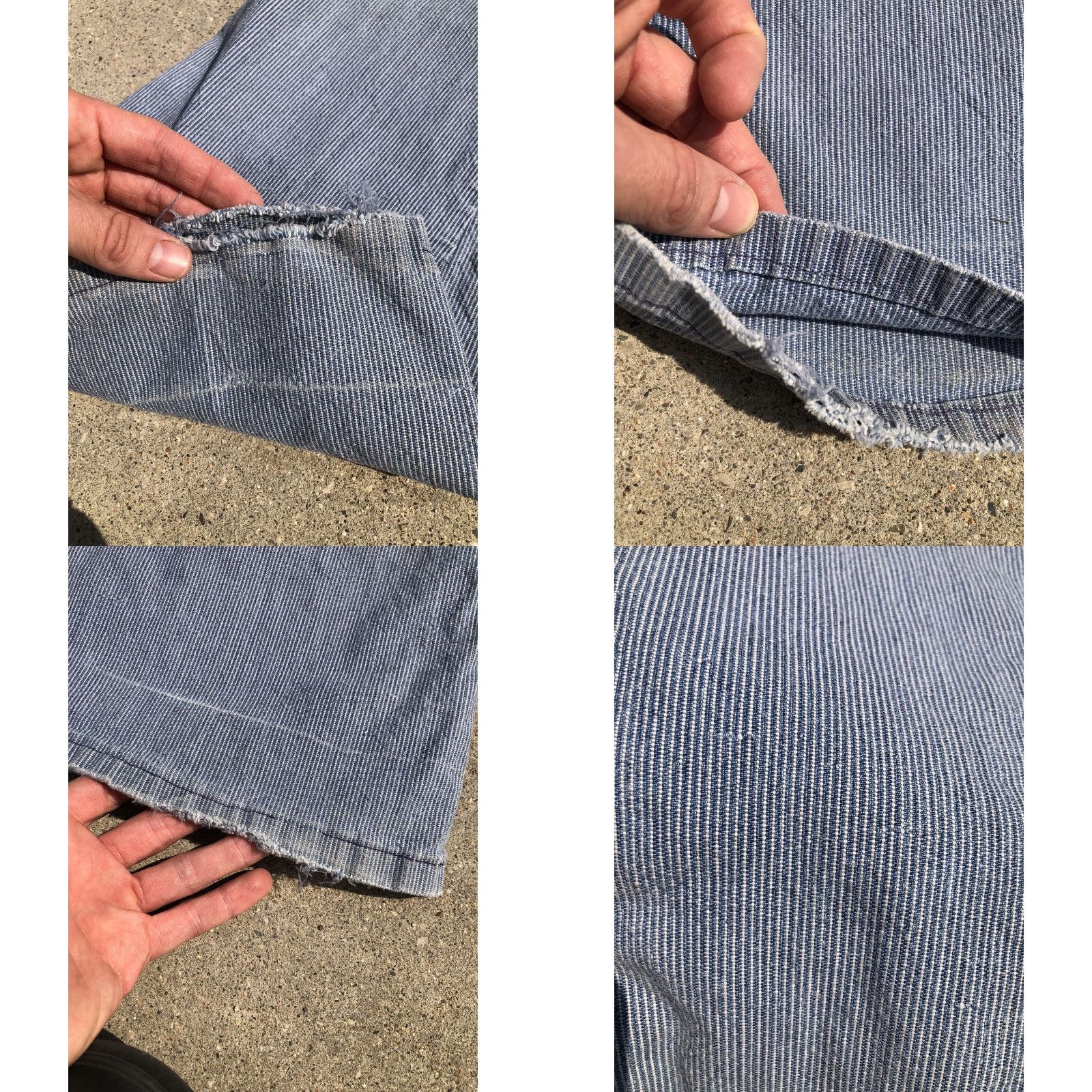 Bell VINTAGE Denim Bell Bottom Jeans W29 L31 Pincheck Stripe 60s Handmade Unbranded Unisex Adults Size 29" - 8 Thumbnail