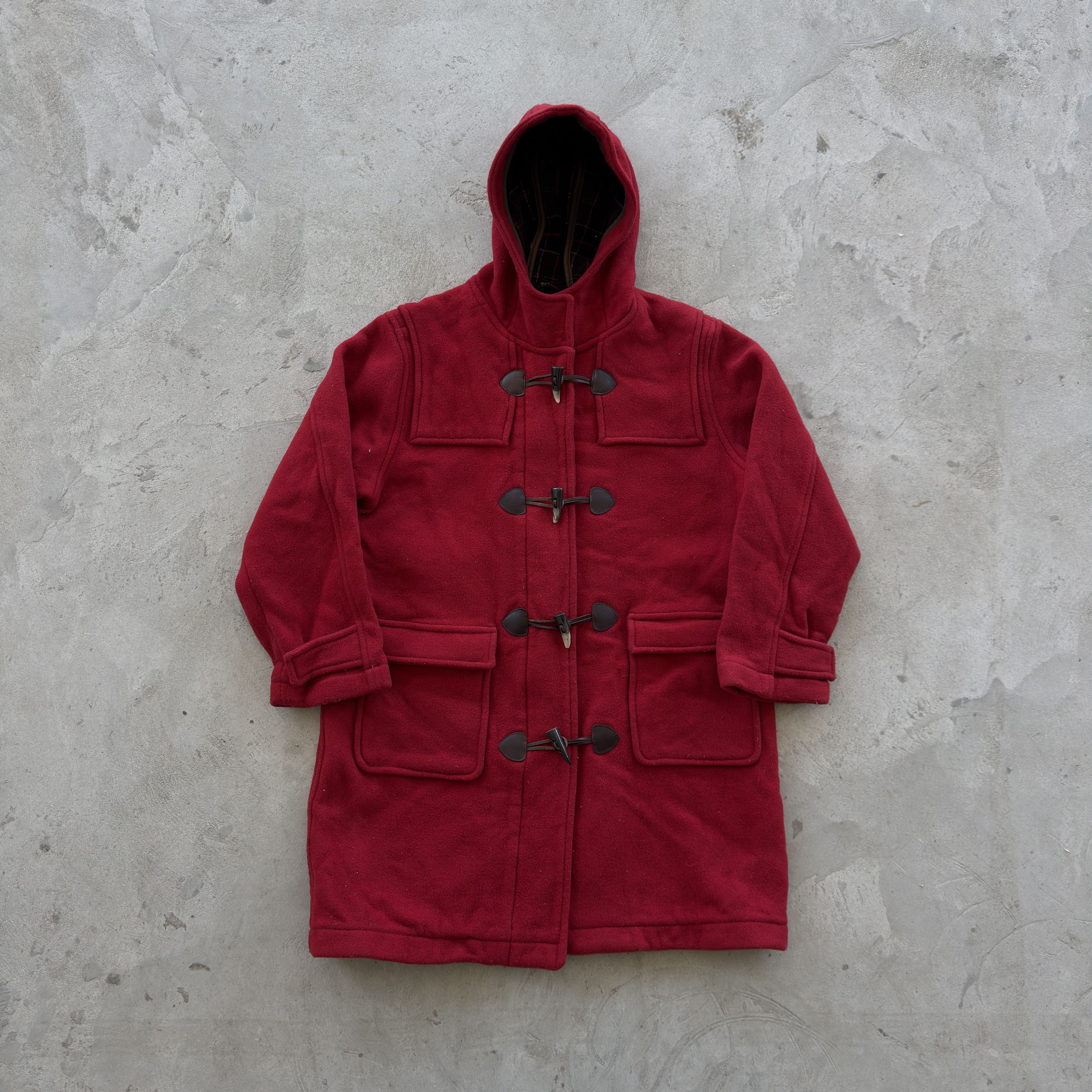 Barbour Red Barbour Wool Cashmere Duffle Coat Tartan Lining Size 16 Size L / US 10 / IT 46 - 1 Thumbnail