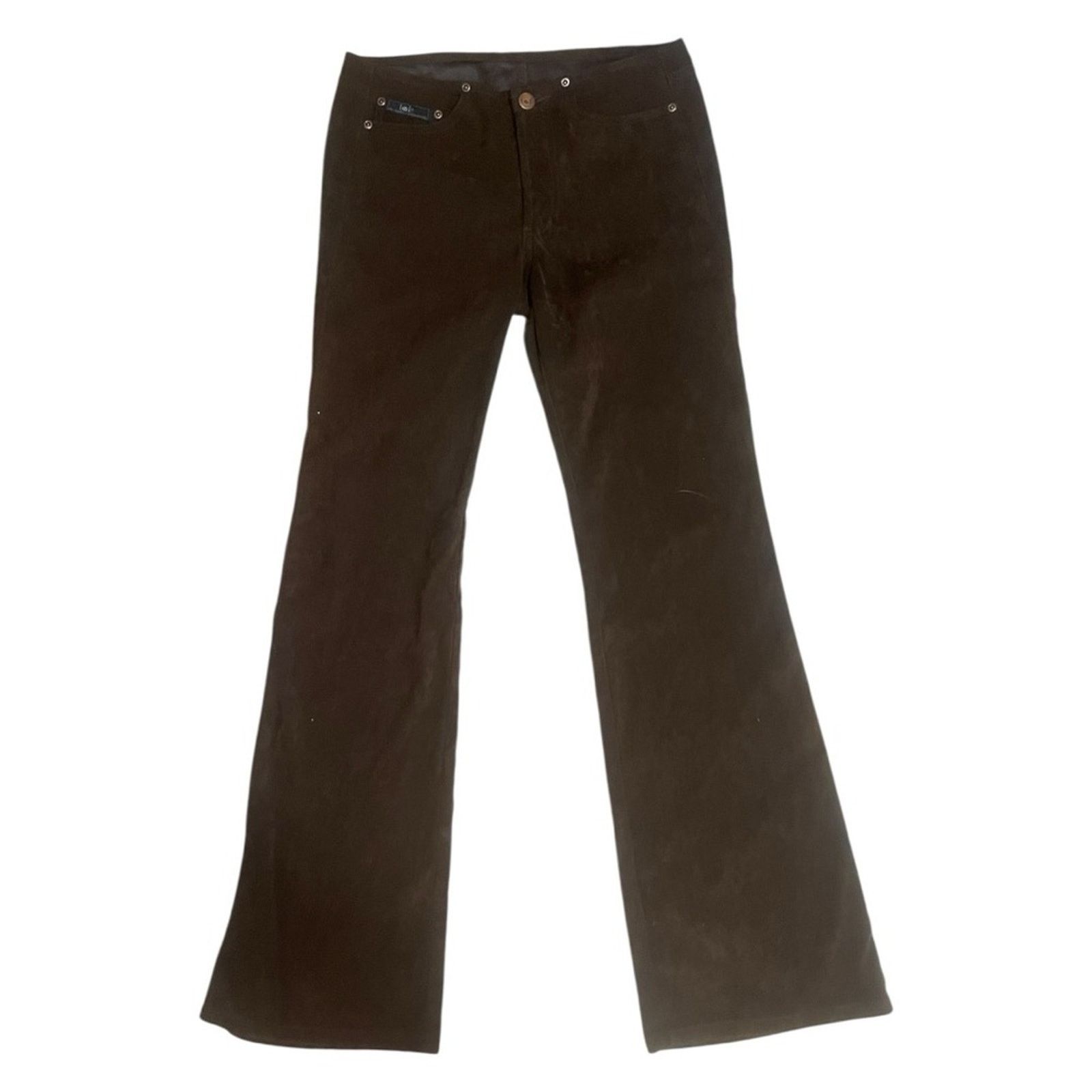 L.E.I. L.E.I. Retro Brown Low Rise Brushed Suede Flared Pants Size 27" / US 4 / IT 40 - 1 Thumbnail